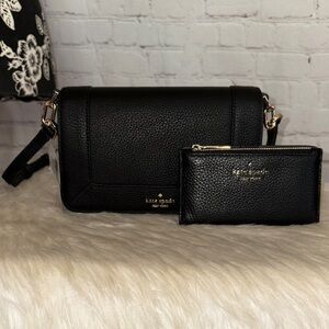Kate Spade LENA Flap Crossbody/LEILA Slim Bifold Wallet 2pc Set